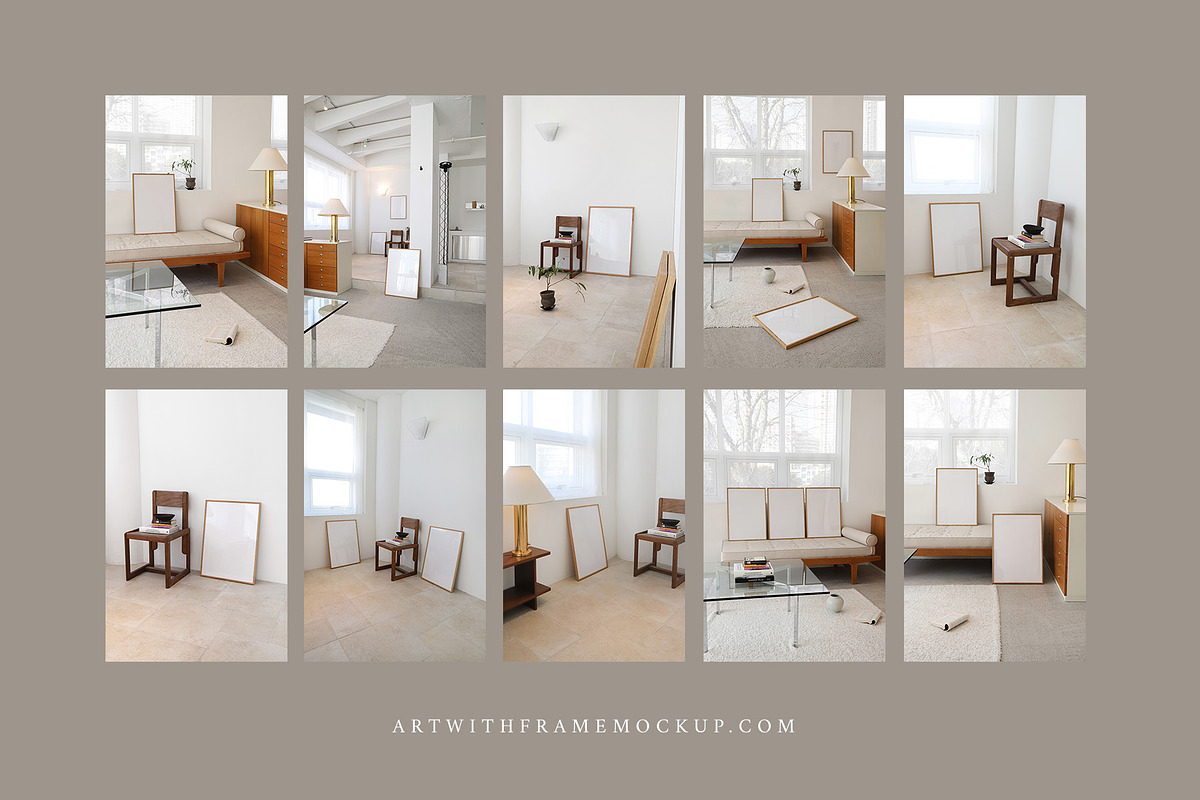 51 Frame Mockups - Vintage Furniture, a Product Mockup by ArtwithFrame (Photo 48 of 50)