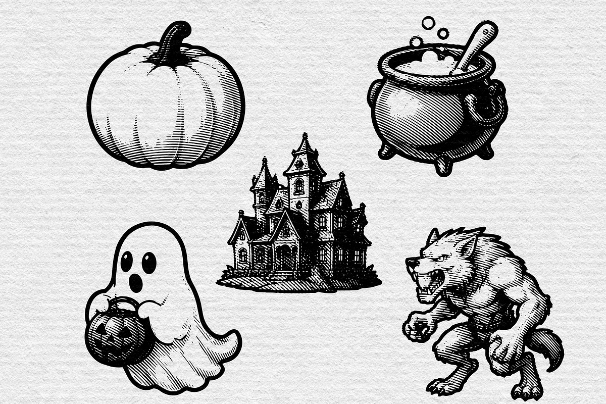 Halloween Vintage Engraving Vol.01, an Object Illustration by Alara Studio (Photo 5 of 5)