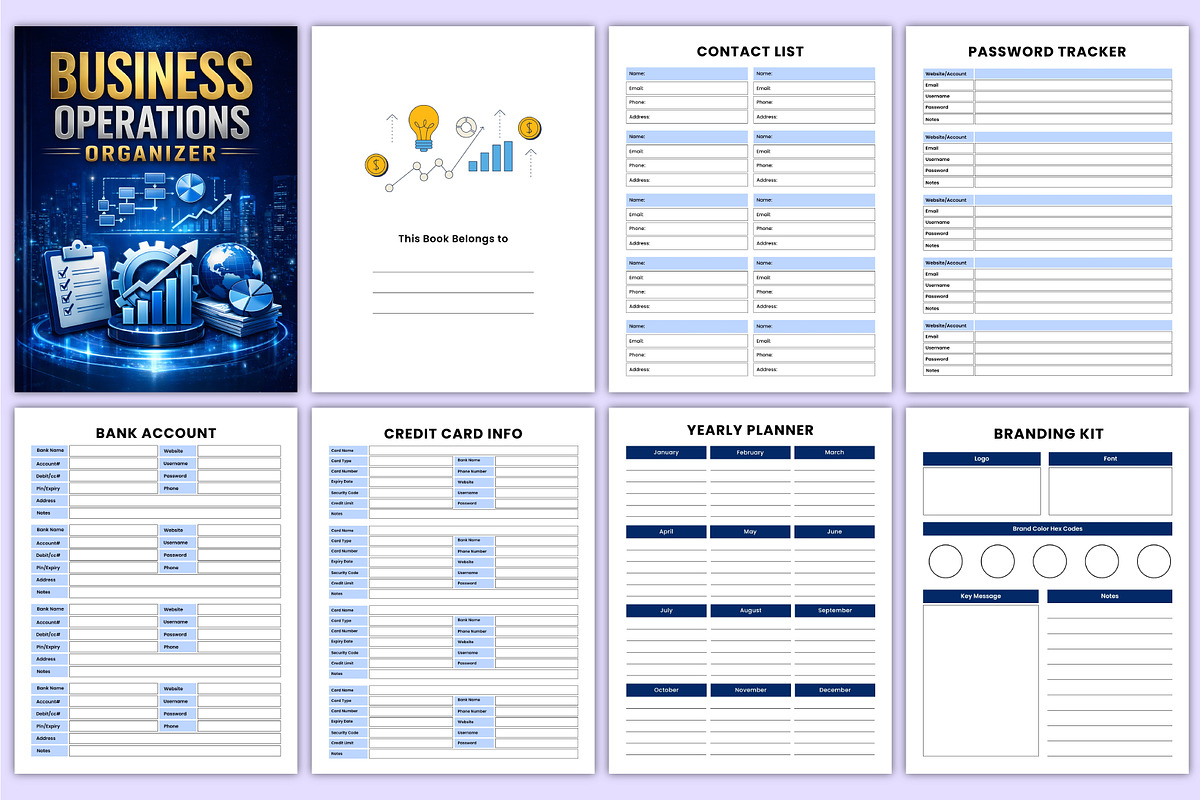 Business Operations Organizer Canva, a Stationery Template by Mustafiz (Photo 3 of 7)