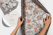 Orange Flowers and Birds Pattern, a Pattern Graphic by paper aesthetic (Thumbnail 9 of 9)