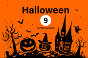 Halloween. Banners, a Background Graphic by Yulia Ogneva (Thumbnail 1 of 5)