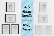 4:5 Ratio Black & White Frame Bundle, an Object Graphic by Loads of Lovely (Thumbnail 1 of 7)