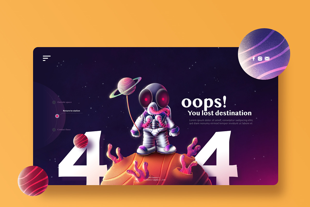 Astronaut in space for 404 web error, a Technology Illustration by Artmeesri (Photo 1 of 3)
