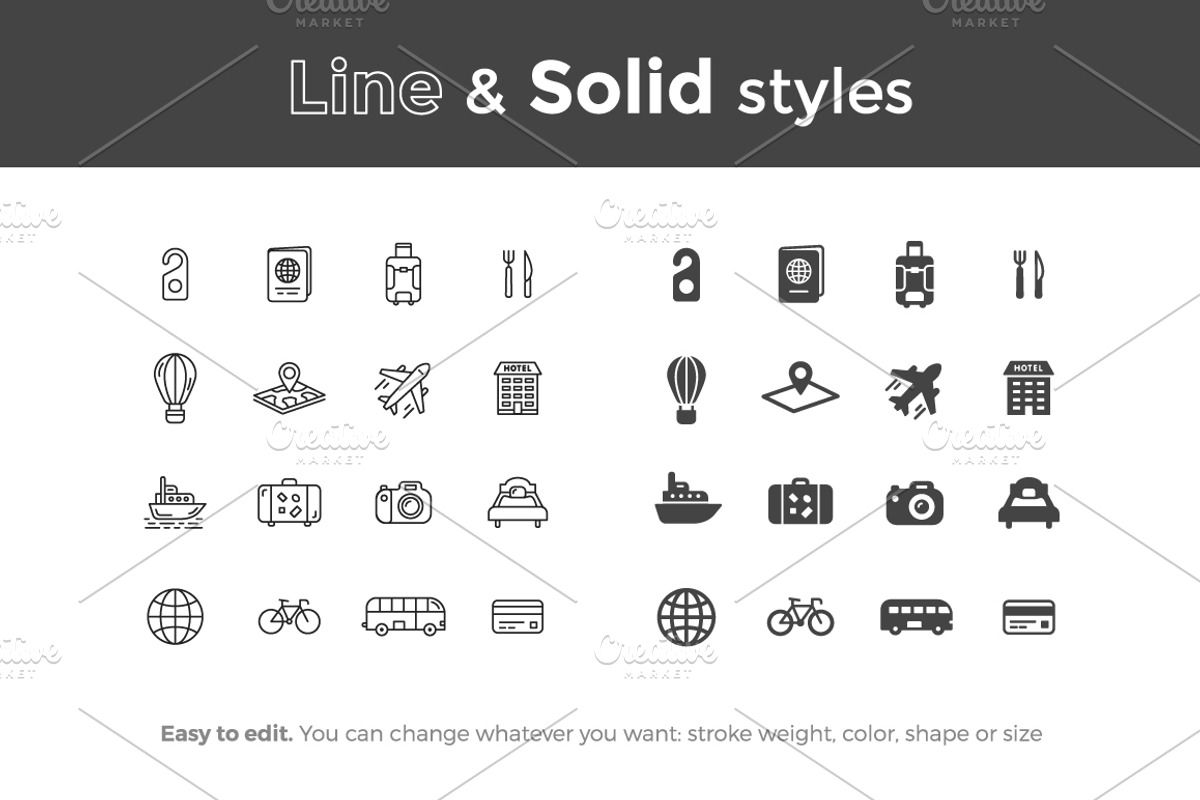 Travel Icons, a Solid Icon by filborg (Photo 2 of 2)
