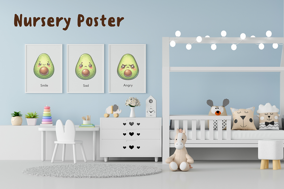 Cute Avocado Face Expressions, a Food Illustration by jvxvxnism (Photo 9 of 11)