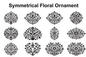 Elegant Symmetrical Floral Motifs