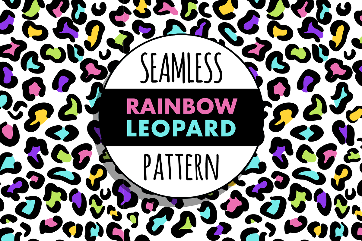 Seamless rainbow leopard pattern, a Pattern Graphic by Queen of Infographics (Photo 1 of 2)