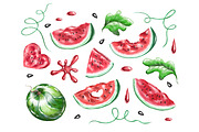 Watercolor watermelon png clipart, an Object Graphic by Alena Kurian (Thumbnail 2 of 3)