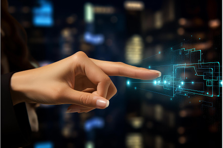 Businesswoman using innovative, a Technology Photo by Ylivdesign