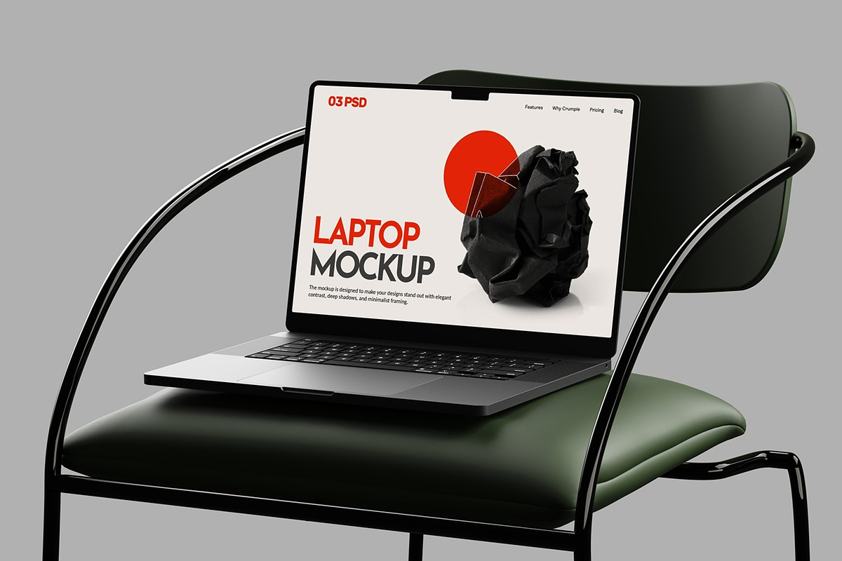 Laptop Mockup, a Device Mockup by Sweetdady (Photo 2 of 6)