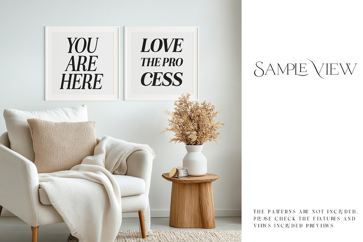 Boho Style 44 Frames & Wall Mockup, a Product Mockup by mock-ups (Photo 7 of 11)