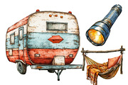 Vintage Camping Sublimation Clipart, an Illustration by Designworld (Thumbnail 3 of 6)