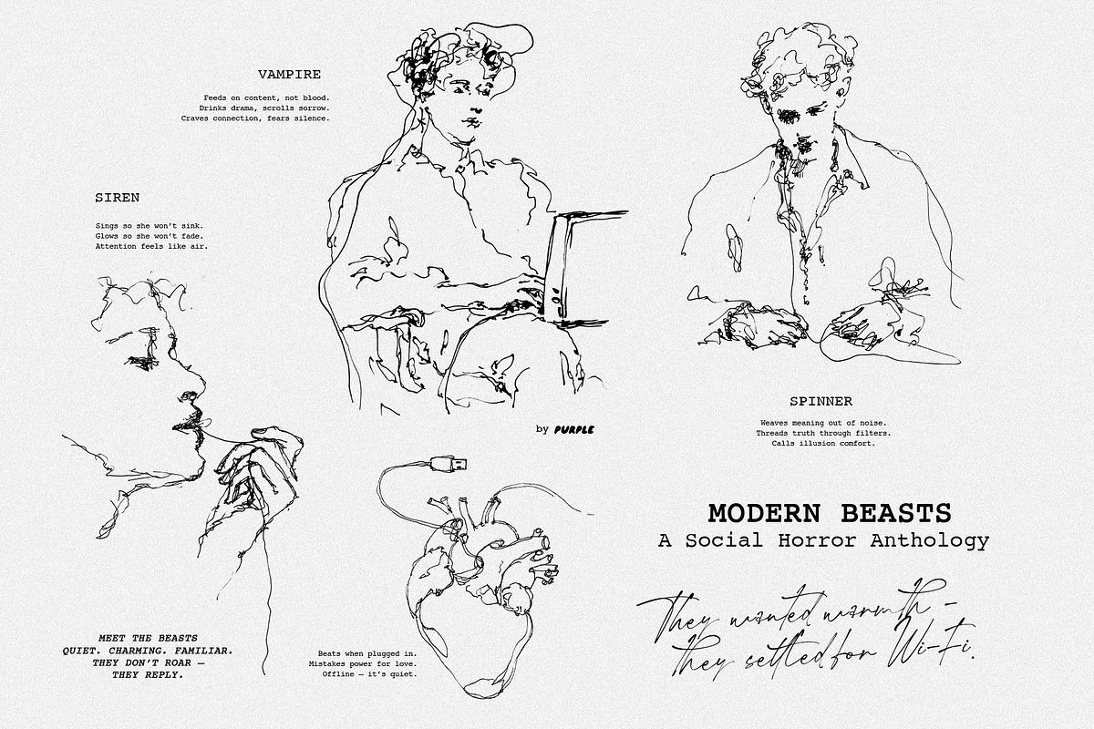 Modern Beasts: Social Horror, a Person Illustration by Purple (Photo 4 of 10)