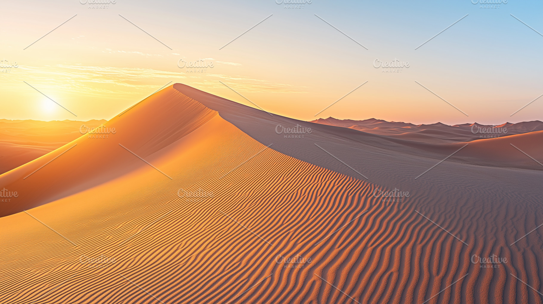 Golden hour over the sand dunes, a Nature Photo by MistyDay
