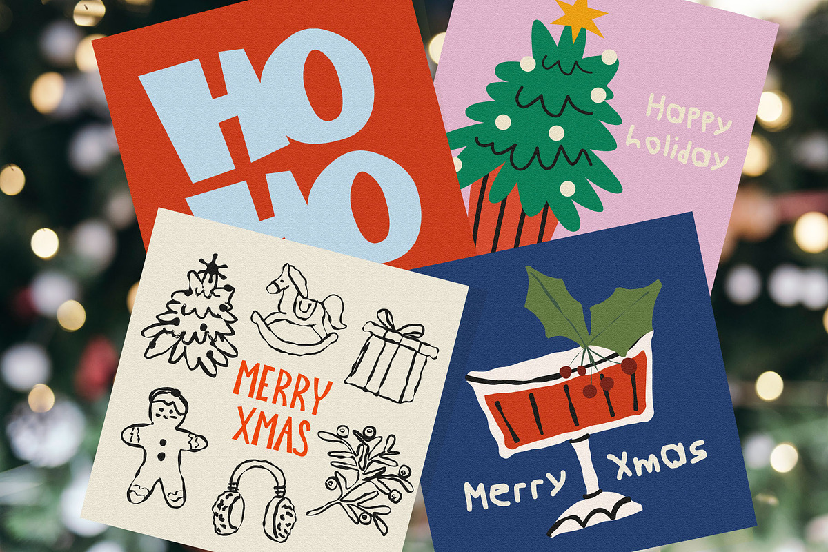 Merry Christmas clipart, a Seasonal Illustration by Luamor (Photo 4 of 11)