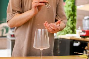 Crushing ice bartender occupation hand glass drink, a Food & Drink Photo by Photo Drive Studio