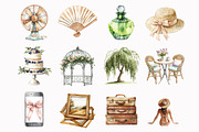 Watercolor Summer Château Clipart, an Illustration by Design Market (Thumbnail 3 of 5)