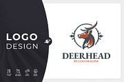 Deer Head Logo Template, a Branding & Logo Template by LOGOMAGINE (Thumbnail 1 of 16)