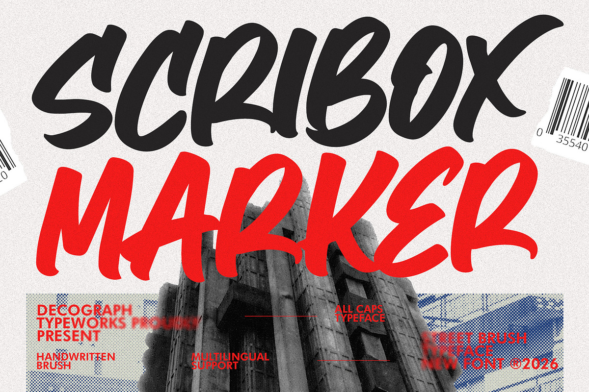 Scribox Marker – Bold Street Brush, a Handwritten Font by decographstud (Photo 1 of 8)