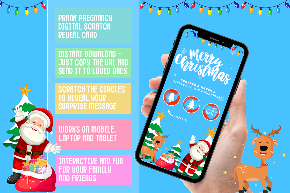 Christmas Pregnancy Reveal Scratch, a Presentation Template by SunshineStudioBoutique (Photo 1 of 8)