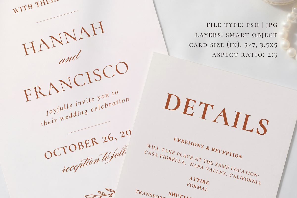 Invitation & RSVP Card Set Mockup, an Advertising Mockup by Serenefeeling (Photo 4 of 7)