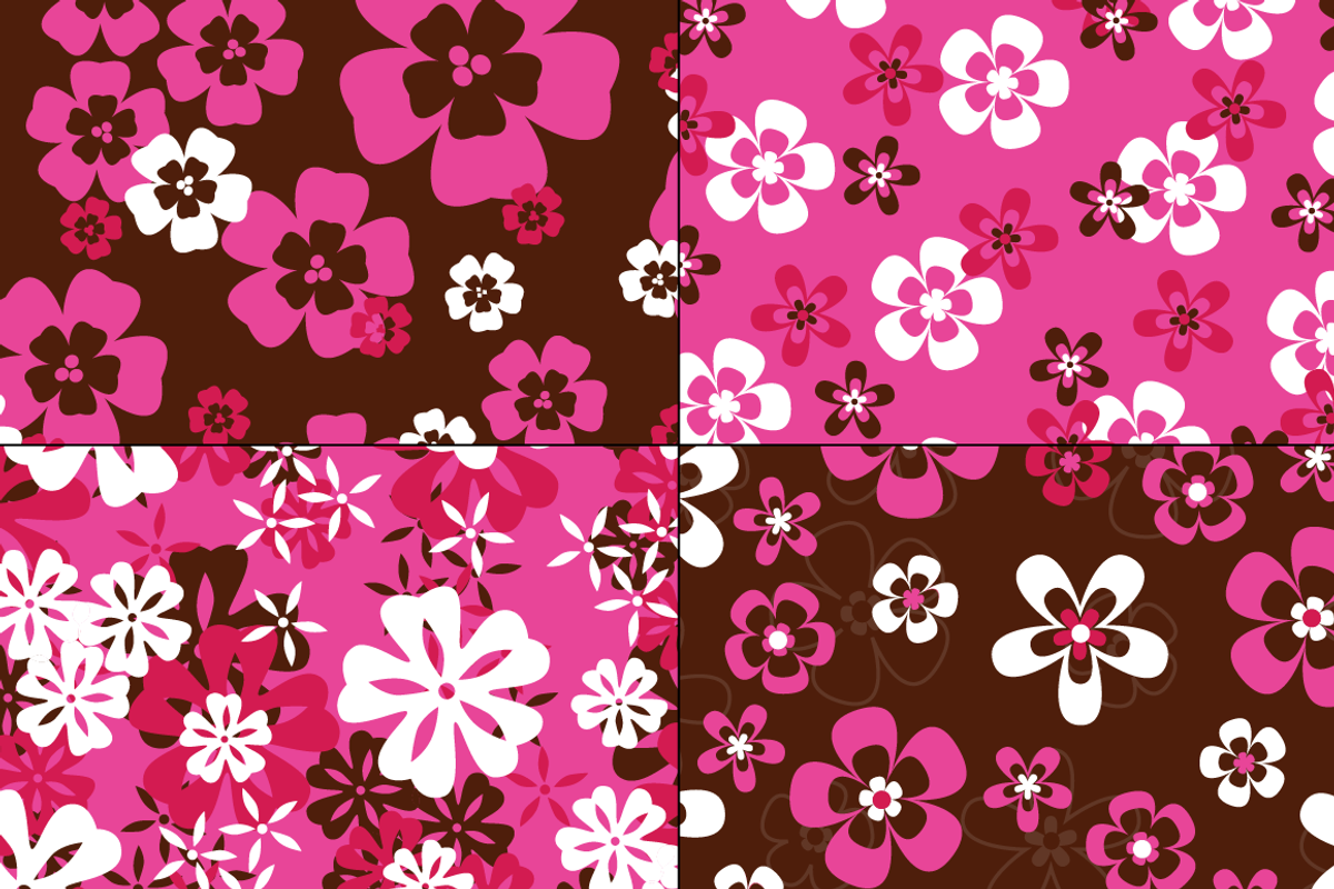 Seamless Pink & Red Tropical Florals preview 4