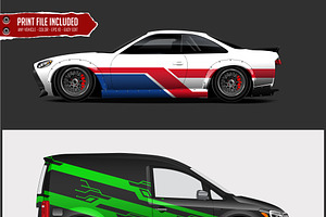 Racing Car Wrap. Abstract Strip