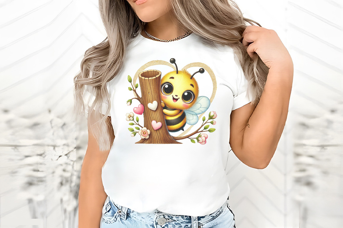 Peeking valentine bee clipart, an Illustration by RobertsArt (Photo 2 of 7)