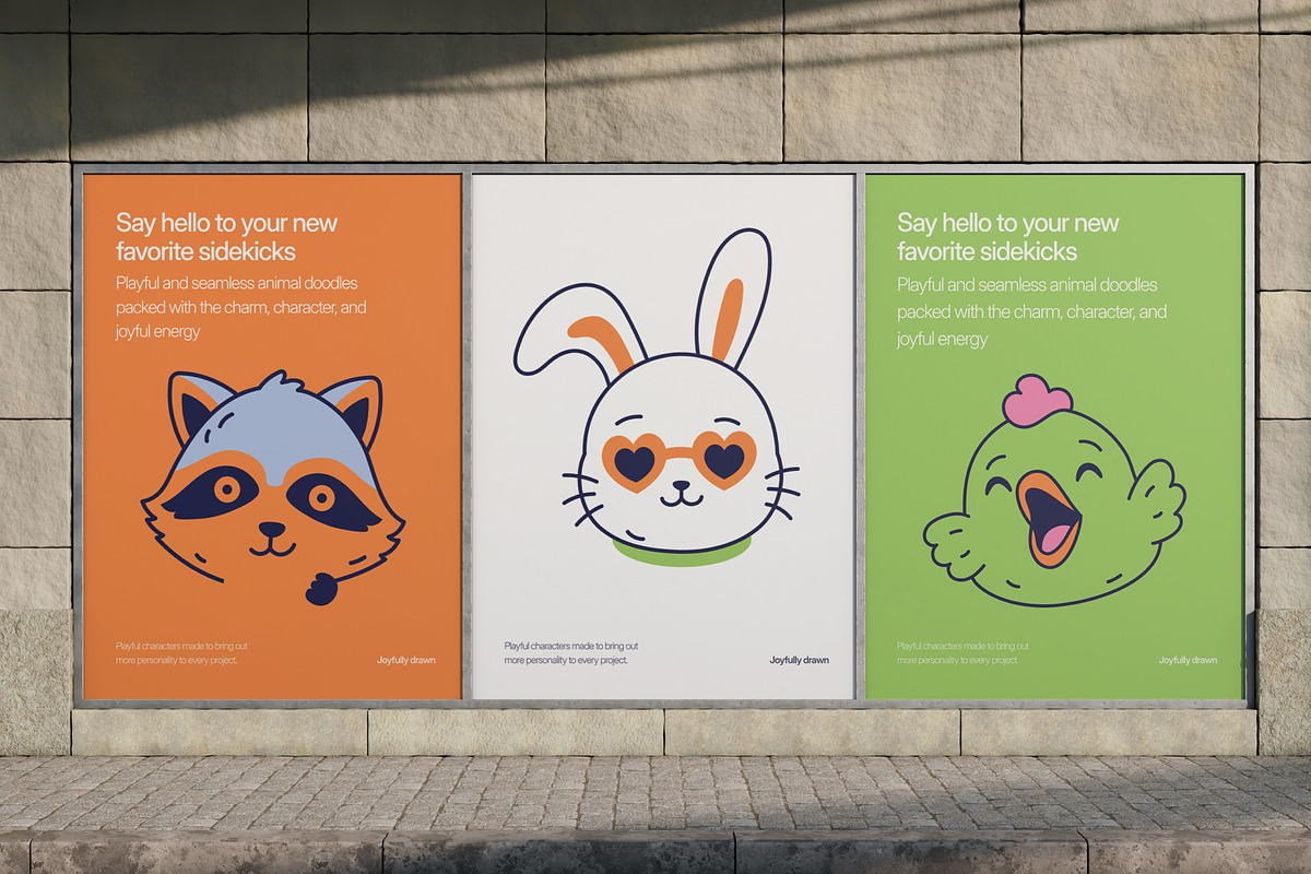 135 Cute Animal Hand-drawn Bundle, an Emoji Icon by Brickclay (Photo 7 of 12)