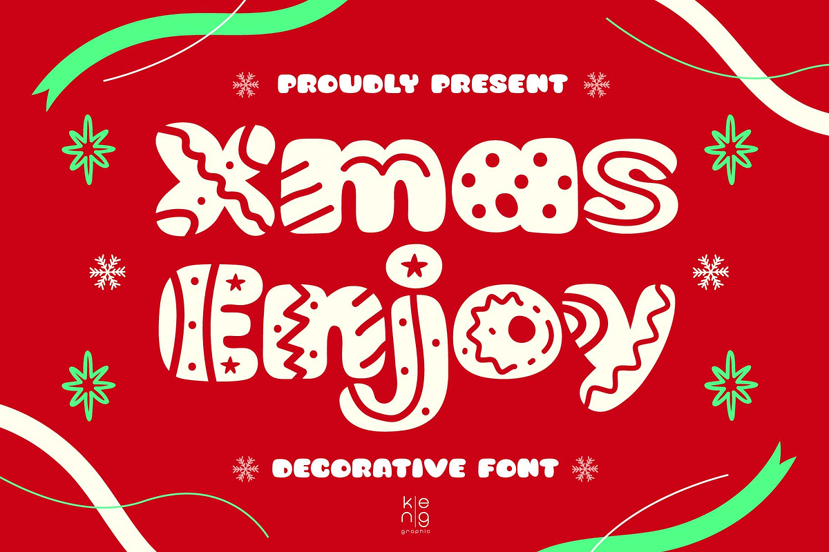 Xmas Enjoy font, a Handwritten Font by KengGraphic (Photo 1 of 10)