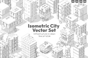 Isometric City Quarter, Vector Set, a Transportation Illustration by Ilia Design (Thumbnail 1 of 7)
