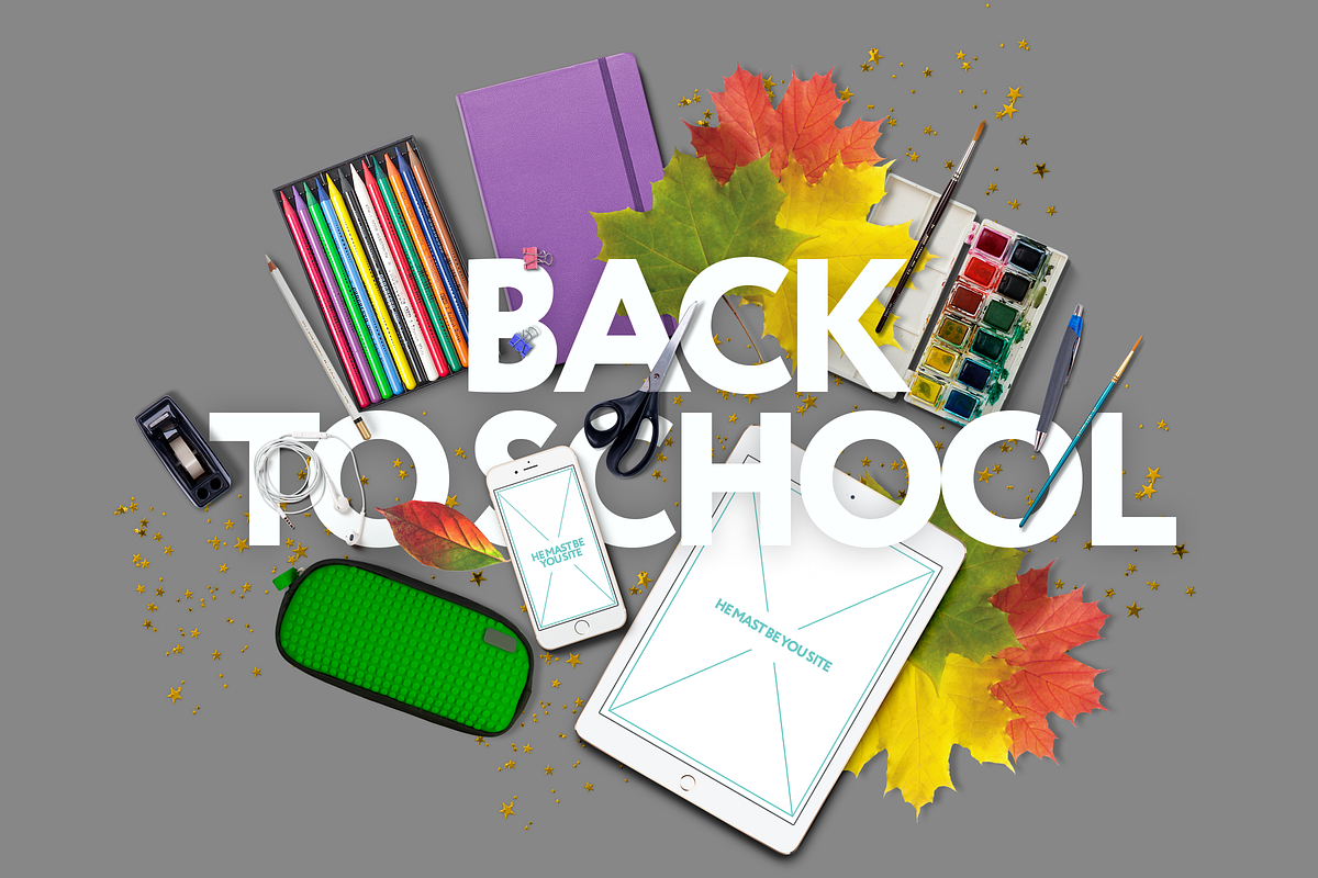 Back to school mockup. Psd & Png, a Pens & Pencil Mockup by Kseniia (Photo 2 of 3)