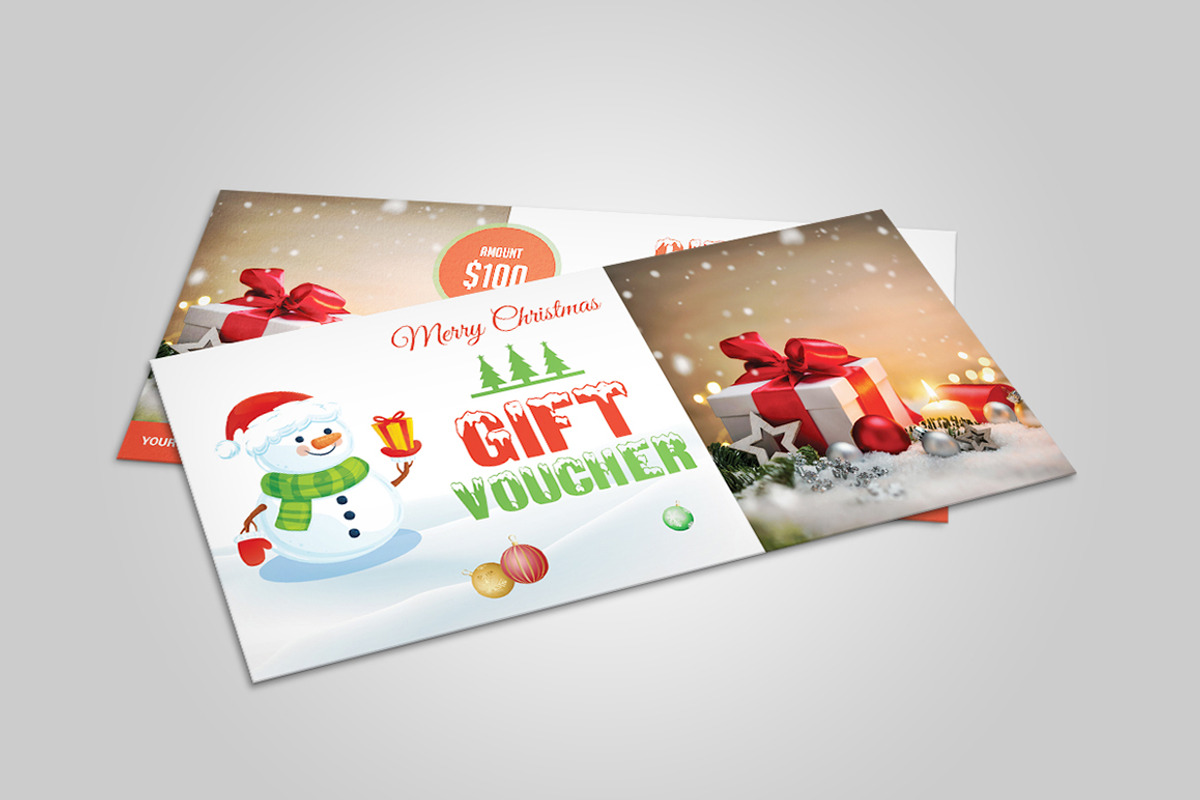 Christmas Gift Voucher V-01, a Card Template by Rimana_Templatehive (Photo 1 of 4)