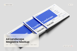 A4 Landscape Magazine Mockup, a Books & Magazine Mockup by Toasin Studio