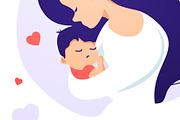 Mother In Love Holding Baby, a Person Illustration by Black White Mouse Design (Thumbnail 2 of 3)