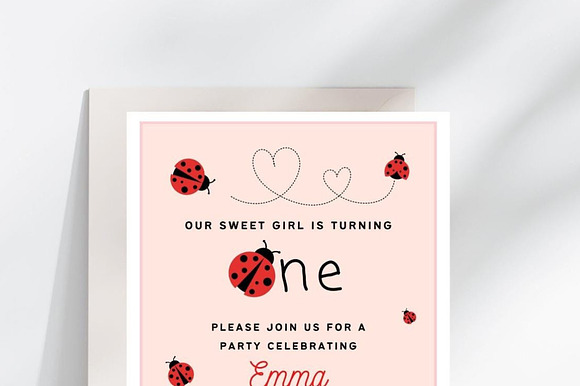 Ladybug Party Invitation preview 2