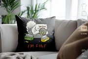 I'm Fine Sarcastic Cat Print, an Animal Illustration by catary art (Thumbnail 5 of 5)