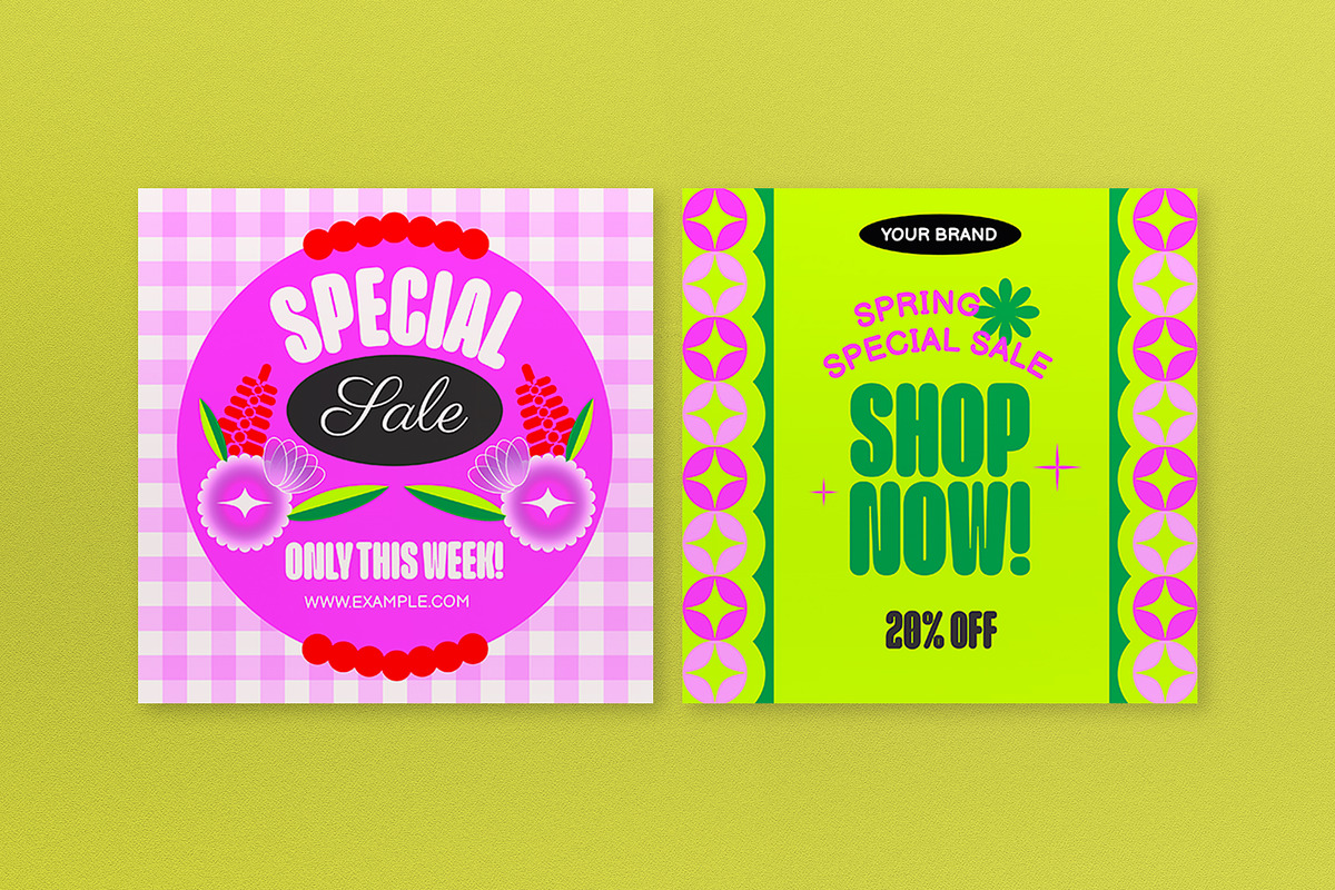 Pink Y2K Spring Sale Banner, an UI Kit Template by graphicook (Photo 6 of 6)