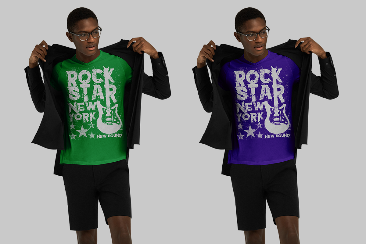 T-shirt Mock-up (African Model), a Shirt Mockup by Mock-up Store (Photo 4 of 6)