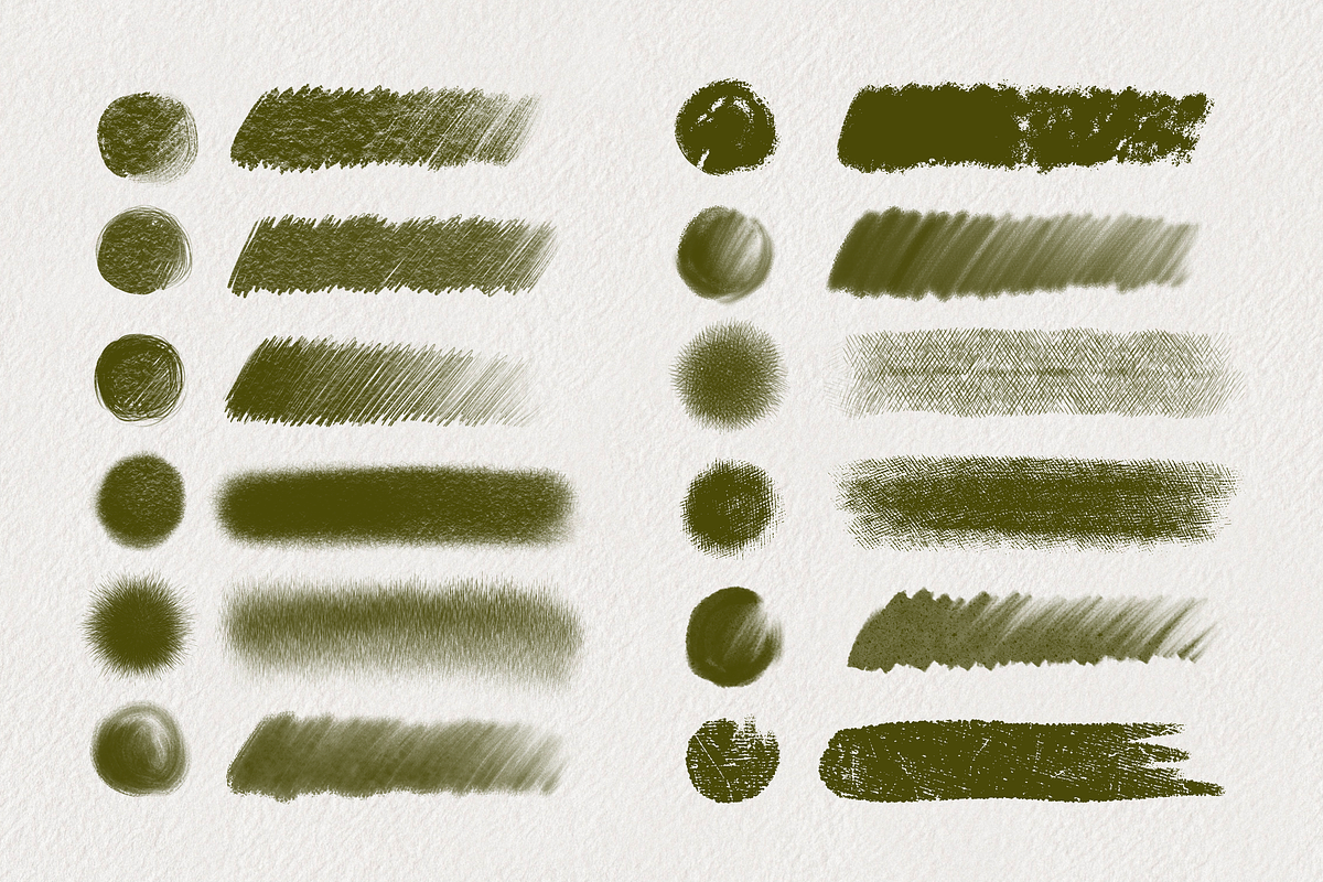 27 Textured Pencil Brushes Procreate, a Brush Add-On by Moon House Shop (Photo 6 of 7)