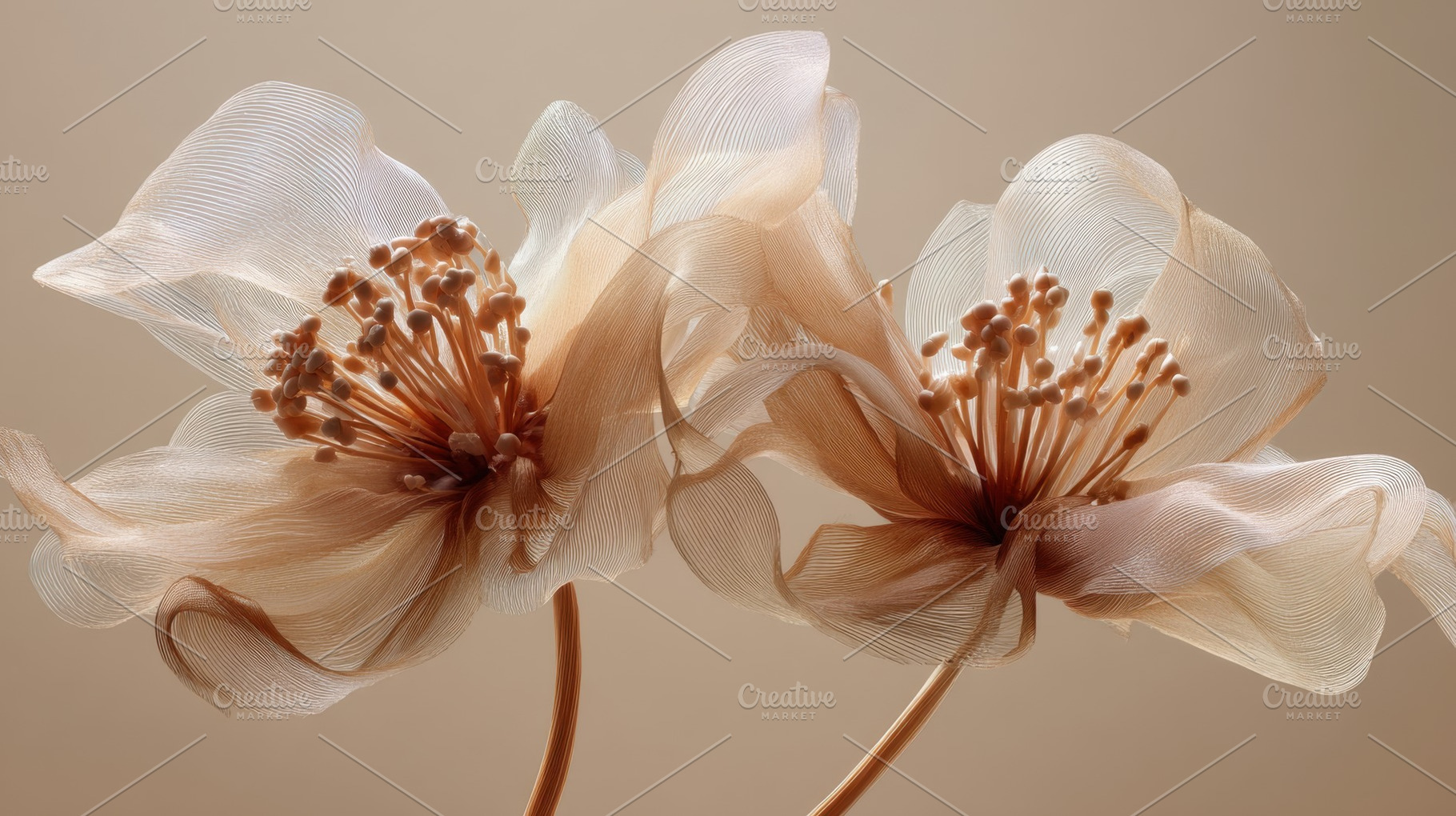 Cream soft fabric flowers, a Photo by Beautiful things