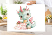 Watercolor Baby Dino Clipart Bundle., an Illustration by SVGArt (Thumbnail 8 of 9)