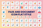 Files and Document Icon Flat Style, an Icon by Pillow Leaf (Thumbnail 1 of 3)