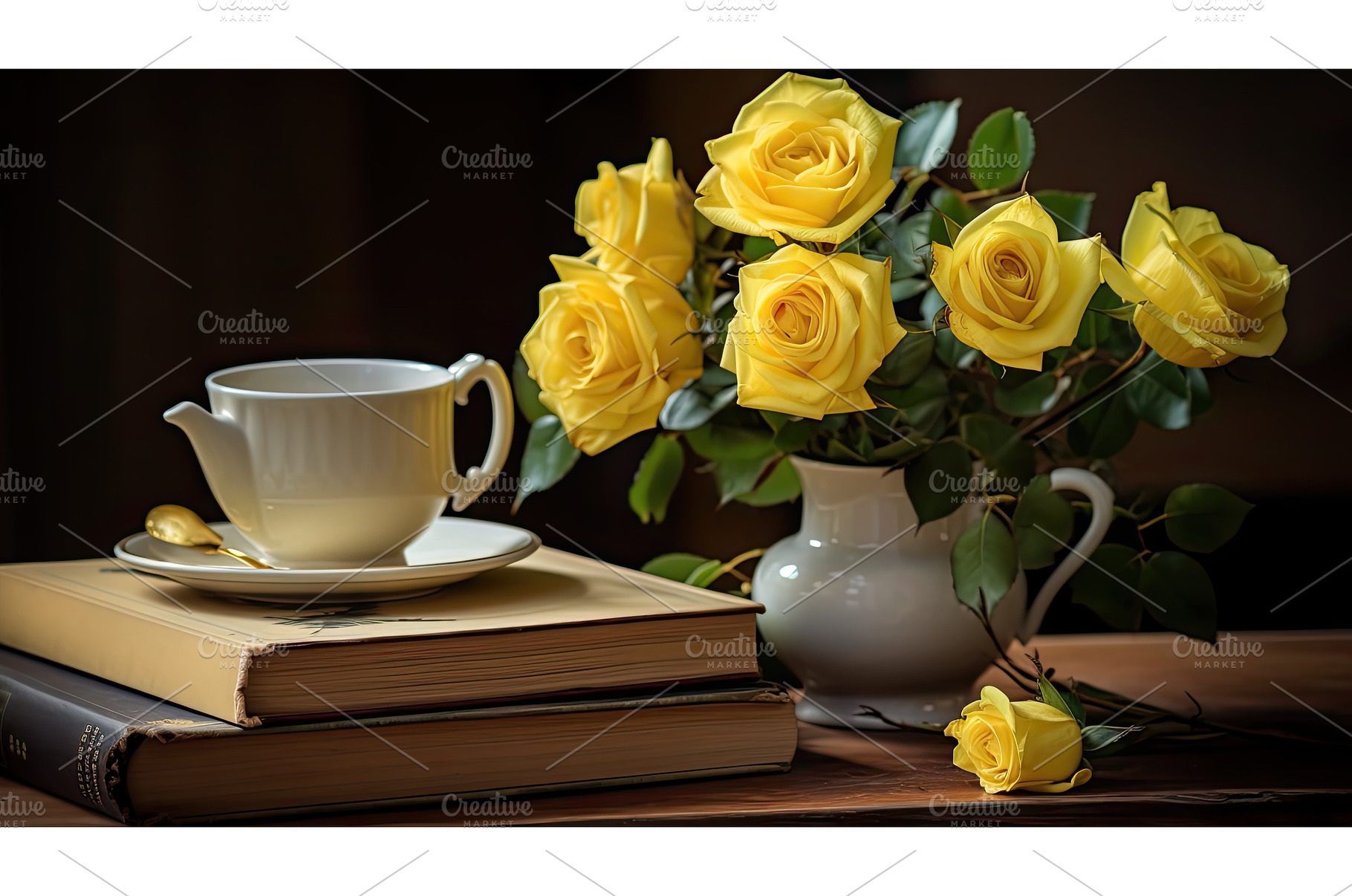 wooden yellow roses bouquet ai, a Background Photo by pikepicture