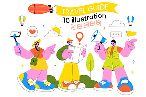 10 Travel Tour Guide Illustration, a Person Illustration by denayunebgt