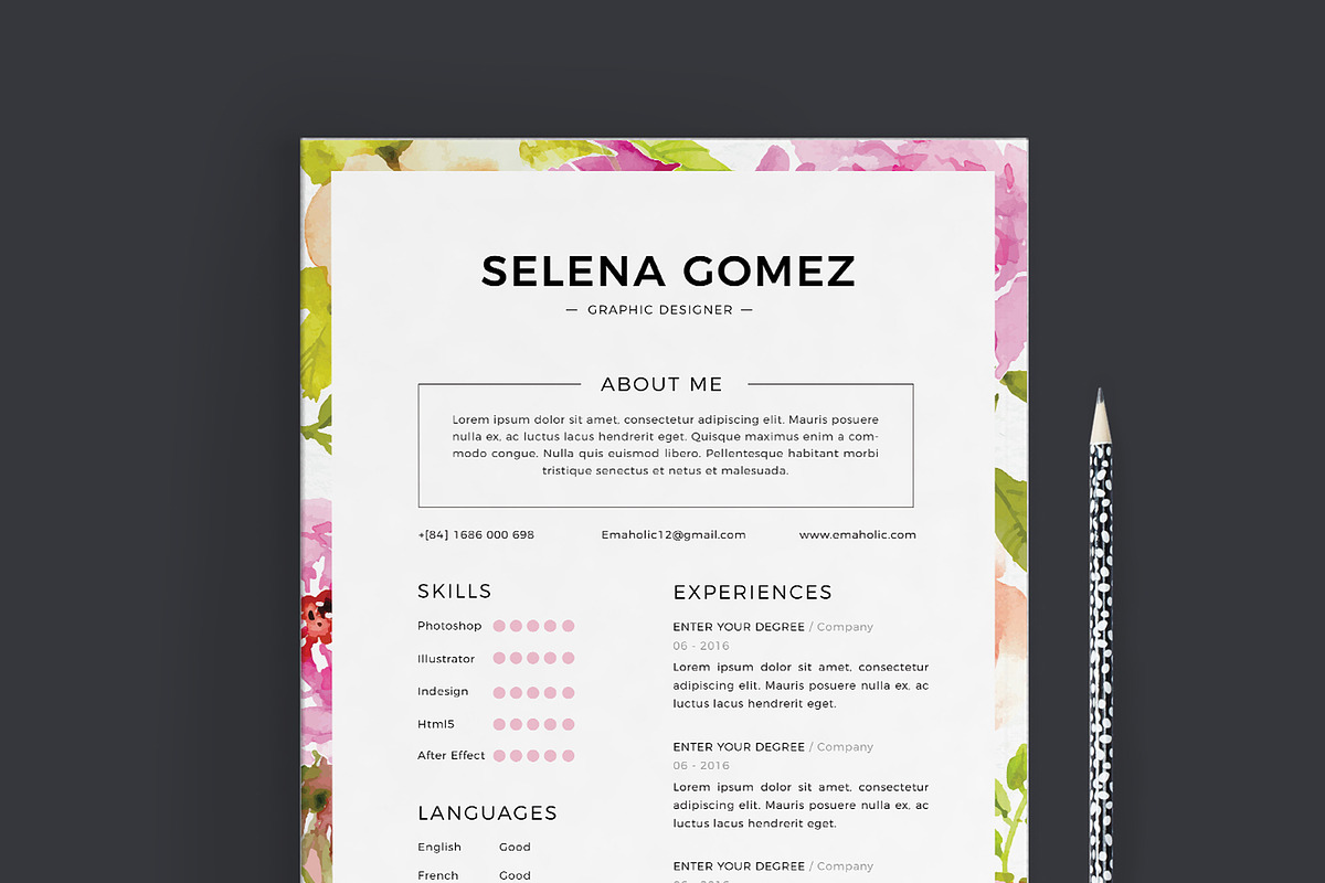 Elegant Cv And Cover Letter Template A Resume Template By Emaholic