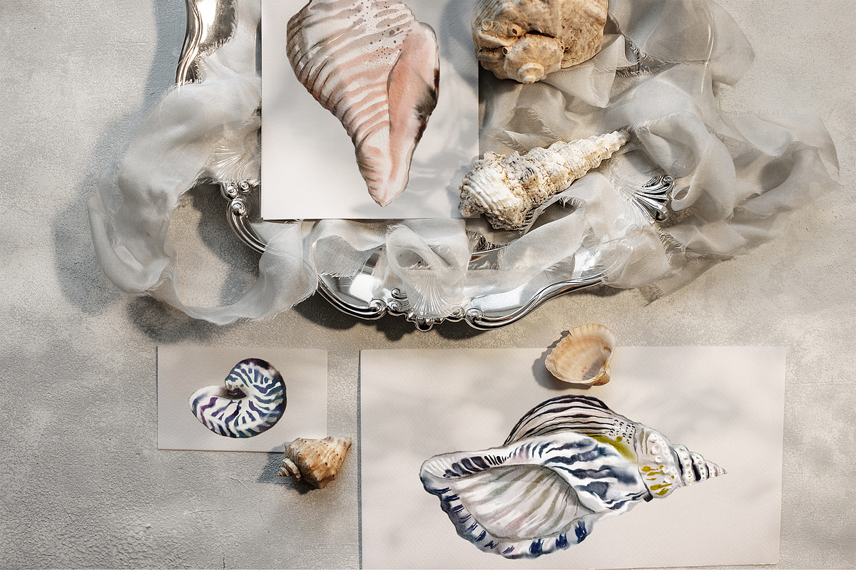 Ocean - Watercolor Nautical Set., a Texture Illustration by Kaleriia (Photo 3 of 10)