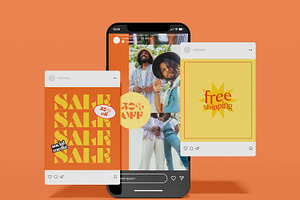 Smartphone with Post Layout Mockup, a Packaging Mockup by Mego-studio