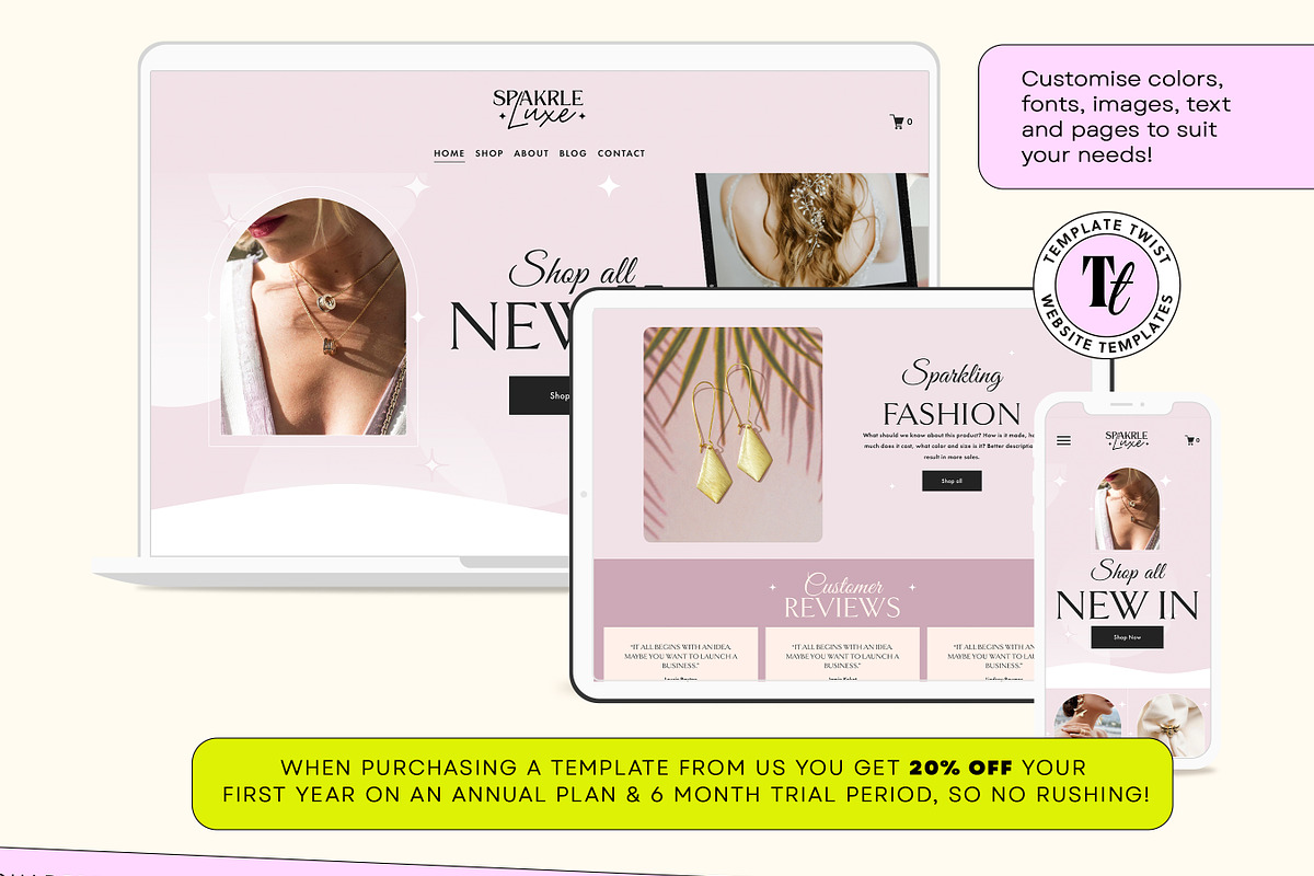 Luxury Pink Squarespace Template 7.1