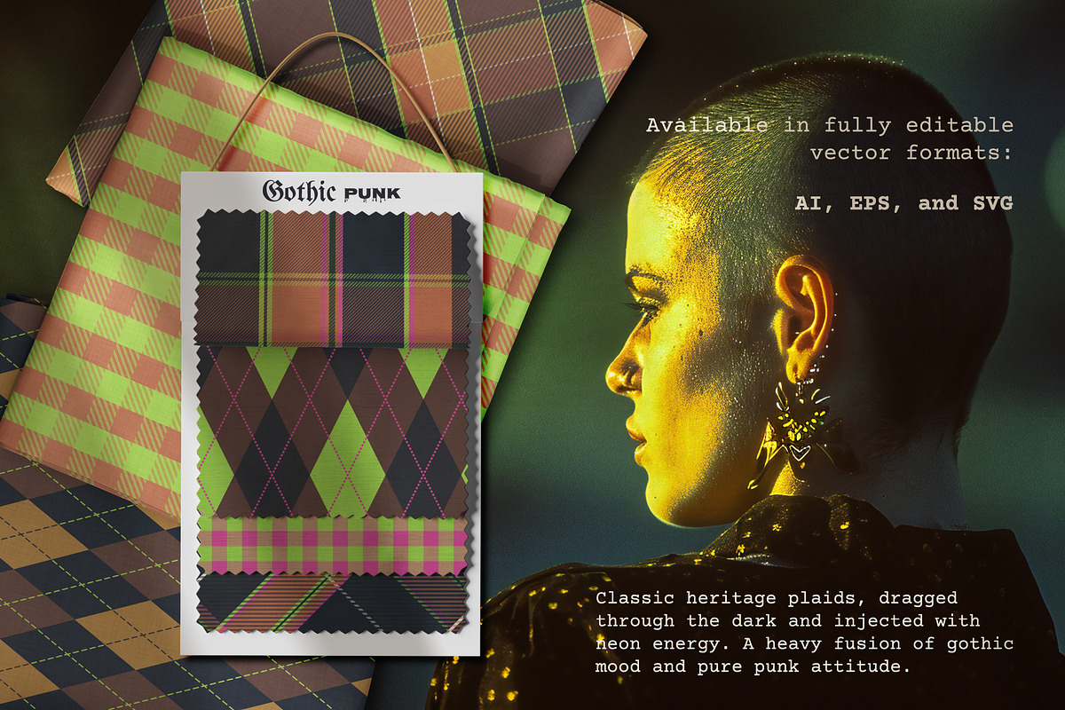100 Gothic & Punk Tartan Patterns, a Pattern Graphic by IuliiaSavko (Photo 3 of 18)